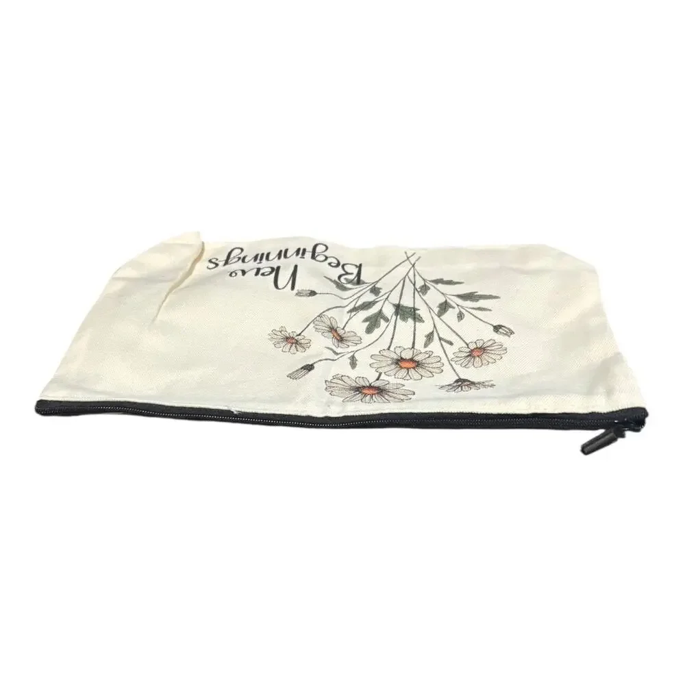 New Beginnings Cosmetic Pouch Pencil Case NWOT
